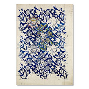 Ahşap Tablo Seramik Çiçek Baskı 50x70 cm