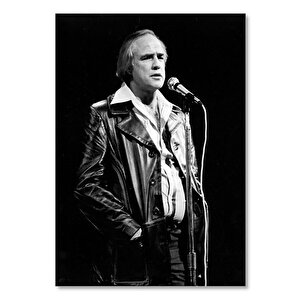 Ahşap Tablo Marlon Brando Sahne Mikrofonu 50x70 cm