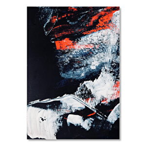 Ahşap Tablo Siyah Zeminde Renkli Fırça Darbeleri 25x35 cm