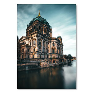 Ahşap Tablo Nehir Kıyısındaki Berlin Katedrali 35x50 cm