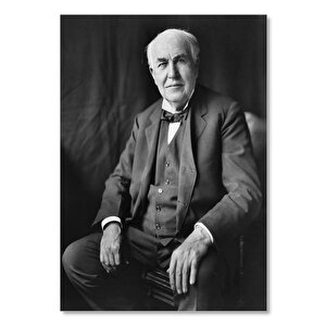 Ahşap Tablo Mucit Thomas Alva Edison 50x70 cm