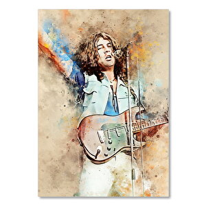 Ahşap Tablo Ian Gillan Sahnede Çizim Görseli 25x35 cm