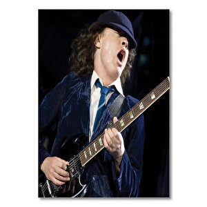 Ahşap Tablo Acdc Angus Young Gitarist 35x50 cm