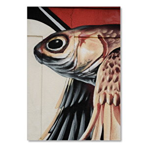 Ahşap Tablo Uçan Balık Yakın Plan 50x70 cm