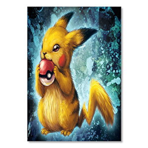 Ahşap Tablo Pikachu Çizim 35x50 cm