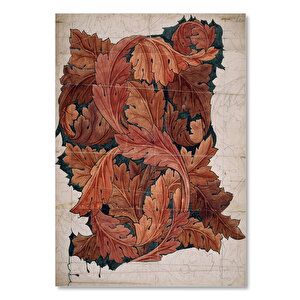 Ahşap Tablo Yaprak Desenleri Gravür 50x70 cm