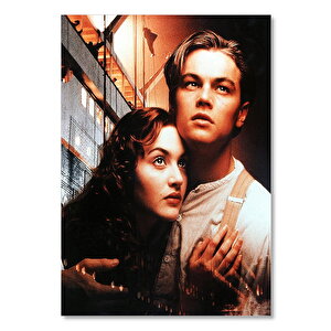 Ahşap Tablo Titanic Leonardo Di Caprio Ve Kate Winslett 25x35 cm