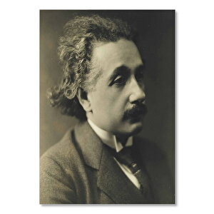 Ahşap Tablo Albert Einstein Hüzünlü Görünüş Portre 35x50 cm