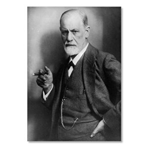 Ahşap Tablo Psikanalist Sigmund Freud Purolu Portre 25x35 cm