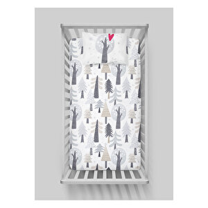 Park Yatak Lastikli Çarşaf Seti (70x110+15) - Iconic Serisi - Kış Çamları