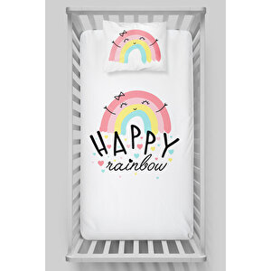 Park Yatak Lastikli Çarşaf Seti (70x110+15) - Pure Baby Serisi - Happy Rainbow