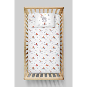 Lastikli Çarşaf Seti (70x130+15) - For Baby Serisi - Kağıttan Uçakta Tavşanlar