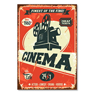 Ahşap Tablo Sinema Reklamı Retro Tablo 50x70 cm