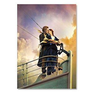 Ahşap Tablo Titanic Jack Ve Rose Güverte Pozu 50x70 cm