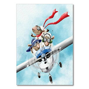 Ahşap Tablo Pilot Koyunlar Gökyüzünde 50x70 cm