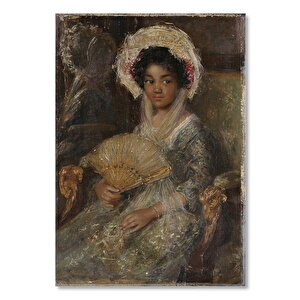 Ahşap Tablo Güzel Elbiseler İçindeki Siyahi Kız 50x70 cm