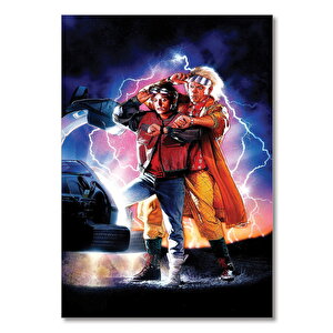 Ahşap Tablo Back To The Future Profesör Ve Marty Görseli 25x35 cm