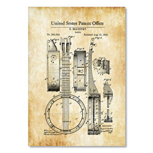 Ahşap Tablo Banço Patent 1882 25x35 cm