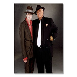 Ahşap Tablo Michael Jackson Le Marlon Brando 50x70 cm