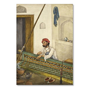 Ahşap Tablo Hintli Genç Tütsü Yakıyor 35x50 cm
