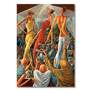 Ahşap Tablo Ernıe Barnes Defile Görseli 35x50 cm