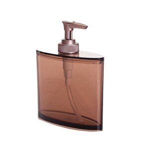Oval Sıvı Sabunluk Kahverengi Akrilik 13x5x16cm 350ml