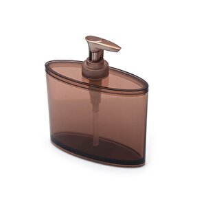 Oval Sıvı Sabunluk Kahverengi Akrilik 13x5x16cm 350ml