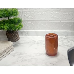 Diş Fırçalık Altın Renkli Poliresin  5x5x7cm