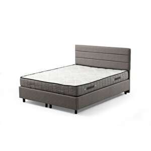 Motya Baza Başlık Yatak Seti - Açık Gri 160x200
