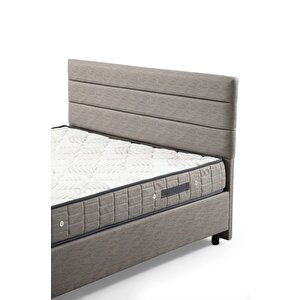 Motya Baza Başlık Yatak Seti - Açık Gri 160x200