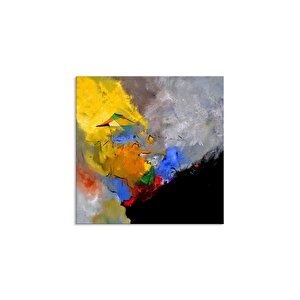 Uçurtma - Yağlı Boya Dokulu Tablo Çerçeve - Gold 100x100 cm