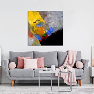 Uçurtma - Yağlı Boya Dokulu Tablo Çerçeve - Gümüş 100x100 cm