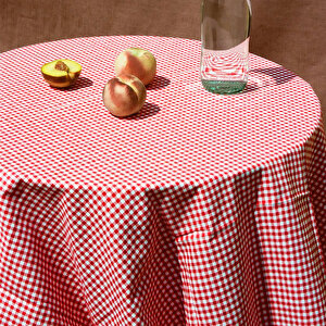 Kırmızı Kareli Masa Örtüsü Piknik Örtüsü 170x170 Cm Kırmızı