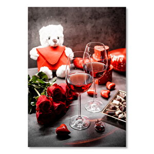 Ahşap Tablo Romantik Buluşma Gecesi Görseli 35x50 cm