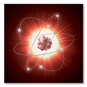 Ahşap Tablo Atomic Model Işıklı 50x70 cm