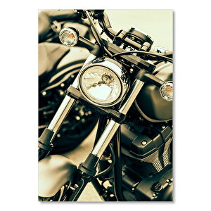Ahşap Tablo Motosiklet Far Lambası Görseli 25x35 cm