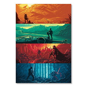 Ahşap Tablo Star Wars Dört Farklı Görsel 50x70 cm