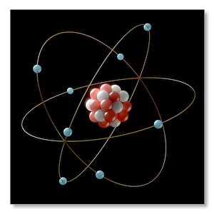 Ahşap Tablo Atomic Model 35x50 cm