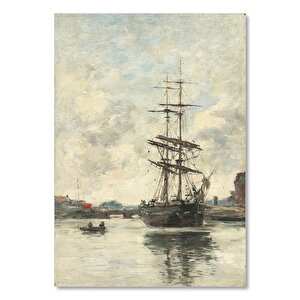 Ahşap Tablo Yelkenli Tekne Ve Sandalı 35x50 cm