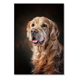 Ahşap Tablo Güzel Golden Retriever Köpek Resimleri 35x50 cm