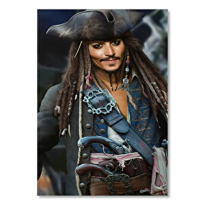 Ahşap Tablo Korsan Kıyafetli Jack Sparrow Görseli