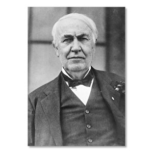 Ahşap Tablo Thomas Edison Papyon Takım Elbise 35x50 cm