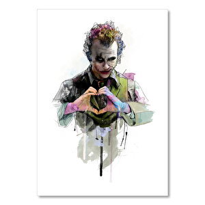 Ahşap Tablo Joker Eli İle Kalp Yapmış 50x70 cm