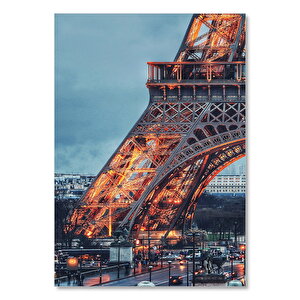 Ahşap Tablo Eyfel Kulesi Bulutlu Akşam Paris 35x50 cm