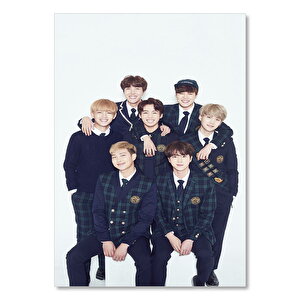 Ahşap Tablo Bts Koreli Gençler Mutluluk Pozları 25x35 cm