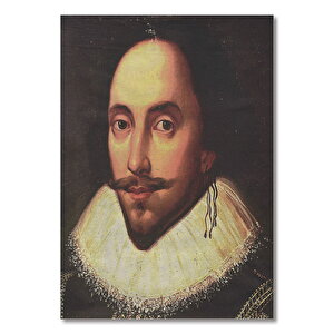 Ahşap Tablo William Shakespeare Portresi İpli Küpesi 35x50 cm