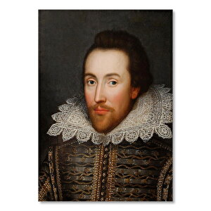 Ahşap Tablo William Shakespeare Beyaz Yakalı Portresi 50x70 cm