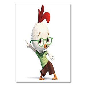 Ahşap Tablo Disney's Chicken Little Gözlüklü Tavuk 25x35 cm