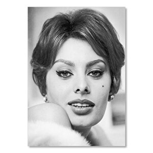 Ahşap Tablo Sophia Loren Çekici 35x50 cm