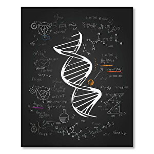 Ahşap Tablo Dna Sarmalı Matematiksel Formüller Ve Geometrik Şekiller 35x50 cm